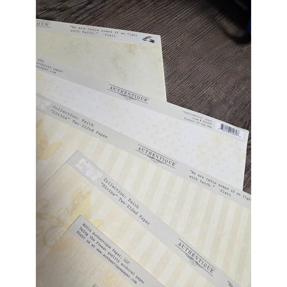 Authentique Scrapbook Cardstock Pages Faith Confirmation Symbolic Kit Paper Set - Picture 4 of 4